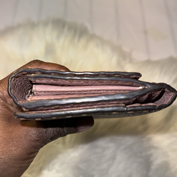 Fendi Wallet Selleria Peekaboo Long Bifold Pink Double Open Women's Leather - Picture 9 of 17